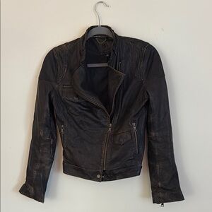 Banana Republic Dark Leather Jacket